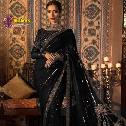 Wedding Saree, Opulent Designer & Luxury in Pure Chiffon, for Ladies